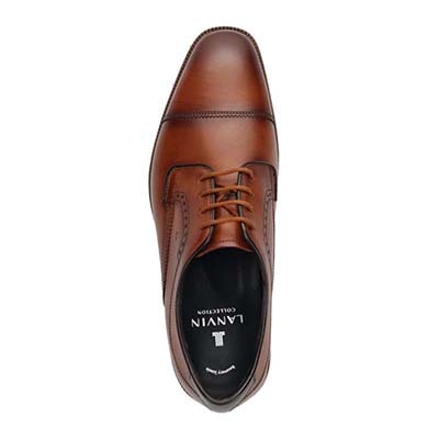 ランバンコレクション LANVIN COLLECTION 「リカバリーインソール」搭載で指圧効果により血行を115％促進。アンティーク仕上げカジュアルドレスダービーシューズ　LV1017XR BROWN 25.0