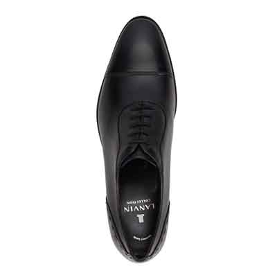 ランバンコレクション LANVIN COLLECTION 「Recovery Shiatsu Insole」搭載で指圧効果により血行をよくする。 軽量設計　内羽根ストレートチップドレスシューズ　LV1019XR BLACK 25.0
