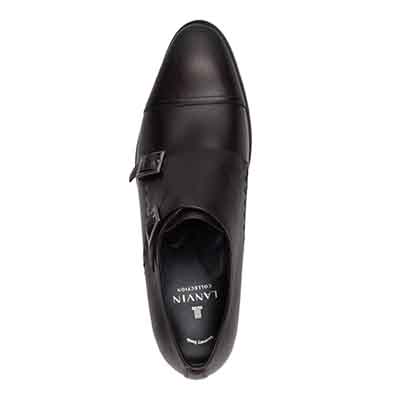 ランバンコレクション LANVIN COLLECTION 「Recovery Shiatsu Insole」搭載で指圧効果により血行をよくする。ダブルモンクストラップドレスシューズ　LV1021XR D-BROWN 25.0