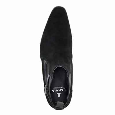 ランバンコレクション LANVIN COLLECTION 「Recovery Shiatsu Insole」搭載で指圧効果により血行をよくする。本革サイドゴアブーツ　LV1022XR BLACK-SILKY 25