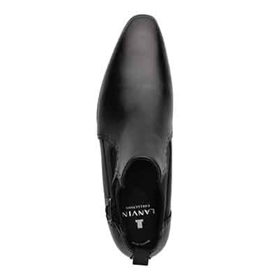 ランバンコレクション LANVIN COLLECTION 「Recovery Shiatsu Insole」搭載で指圧効果により血行をよくする。本革サイドゴアブーツ　LV1022XR BLACK 25