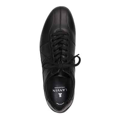 ランバンコレクション LANVIN COLLECTION 「リカバリー指圧インソール」搭載で指圧効果により血行を115％促進。ドライビング カジュアルスニーカー　LV2025XR BLACK 25.0