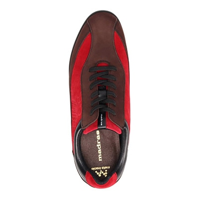 マドラス madras 特許 リカバリーメタインソール搭載  レザースニーカー　M500MT D-BROWN/RED 25.0