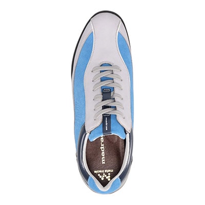 マドラス madras 特許 リカバリーメタインソール搭載  レザースニーカー　M500MT L-GRAY/L-BLUE 25.0