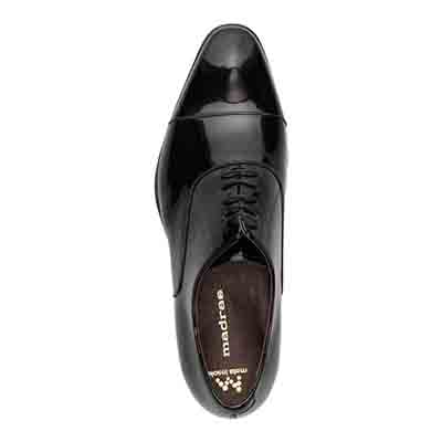 マドラス madras 特許 リカバリーメタインソール搭載シューズ  秀逸さ光る、エントリーモデル　内羽根ストレートチップ・ビジネスシューズ　M600MT BLACK-ENAMEL 25.0