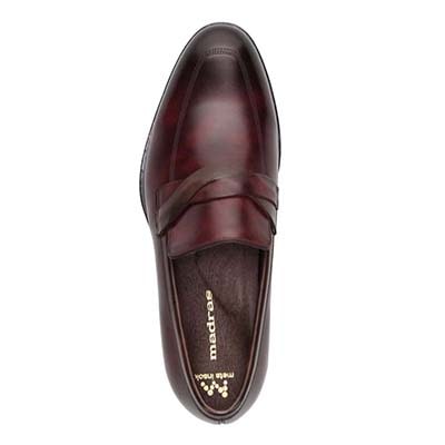マドラス madras 特許 リカバリーメタインソール搭載シューズ  ベルト付きユーチップスリッポンドレスシューズ　M621MT BURGUNDY/D-BROWN 25.0