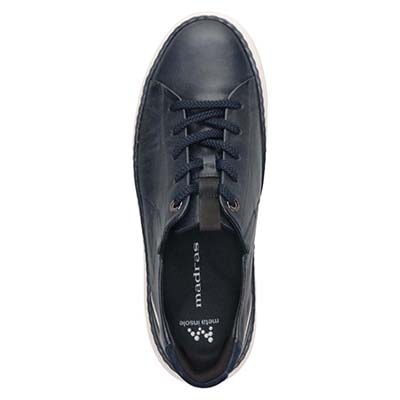 マドラス madras 特許 リカバリーメタインソール搭載シューズ  クイックフィット カジュアルレザースニーカー　M8884MT NAVY 25.0