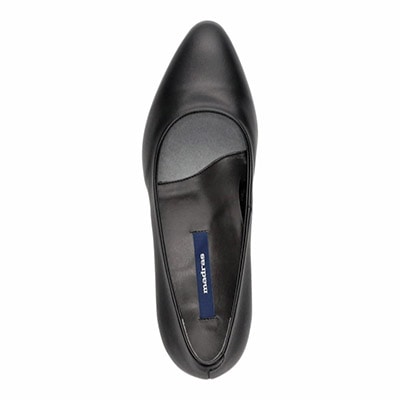 【強撥水仕様】マドラス madras　フィッティングに定評有りマドラスファクトリー製ハンドメイド  スタックヒールパンプス MAL0017A BLACK 23.0