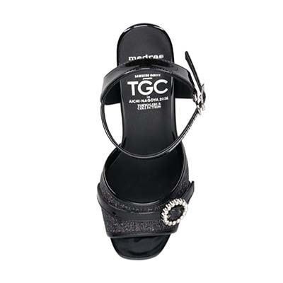「特別な日は、足元から可愛く！」そんな願いを叶えるマドラス madras TGC in あいち・なごや 2026 出演モデル着用シューズ　厚底グリッターサンダル　MAL7582TGC BLACK M（23.0cm～23.5cm）