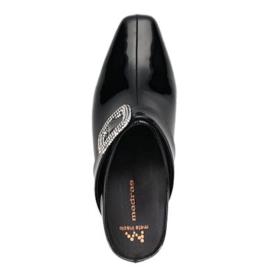 マドラス madras 特許 リカバリーメタインソール搭載　高級感のあるビジュー飾りをあしらった　ミュール　MAL9119MT BLACK-ENAMEL 23.0