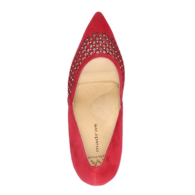 マドラス madras 特許 リカバリーメタインソール搭載 7cmヒール デザインパンプス　MAL9122MT RED-SILKY 23.0