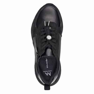 マドラス madras 特許 Recovery meta insole搭載  ゴールドがアクセントのエレガンでスタイリッシュなレザースニーカー　MAL9136AMT BLACK/BLACK 6（23.0cm～23.5cm相当）