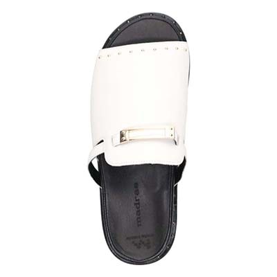 マドラス madras 特許 リカバリーメタインソール搭載  エレガントな装飾が映える上品なフットベットサンダル MAL9140MT WHITE M（23～23.5ｃｍ）