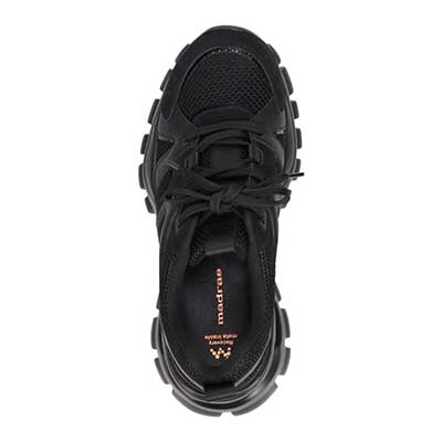 マドラス madras 特許 metaインソール搭載 軽やかなメッシュとレザーのボリューム厚底スニーカー　MAL9156MT BLACK 36（23.0ｃｍ相当）