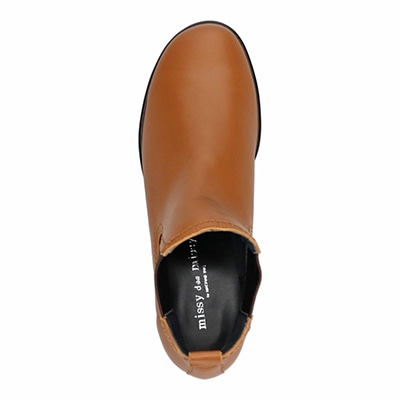 【抗菌加工】ミッシー デ ミッシー missy des missy しっとり＆ソフトなさわり心地が特徴の牛革を使用した ショート丈 サイドゴアブーツ  MMD4631A CAMEL 23.0