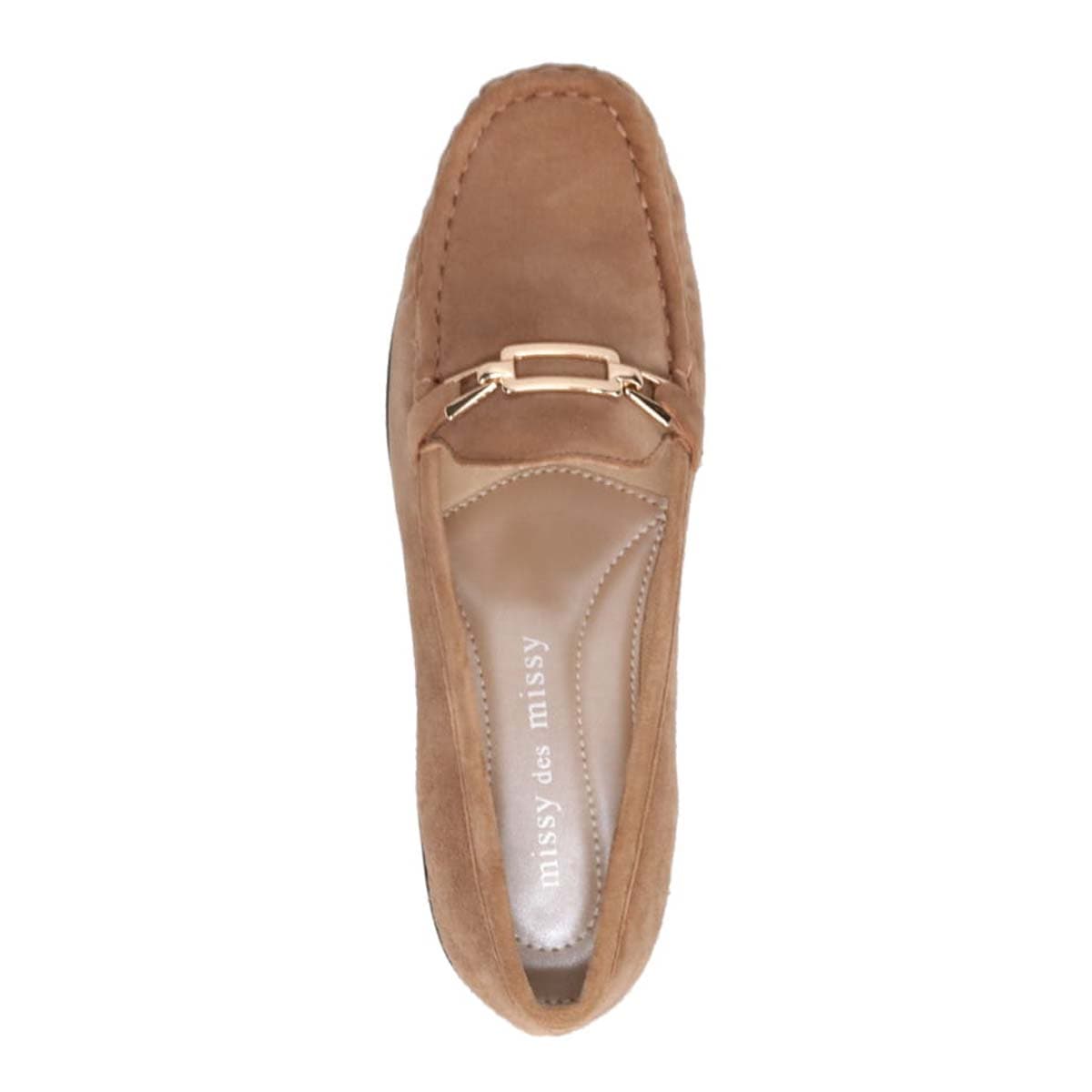 ミッシー デ ミッシー missy des missy 足入れの良いスクエアトゥ・モカデザイン  ローヒール カジュアルシューズ MMD7500 OAK-SILKY 23.0