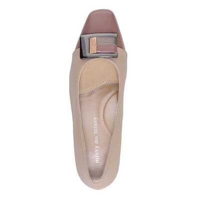 ミッシー デ ミッシー missy des missy ラインの綺麗なバックルモーチーフ飾り付き NEWデザインパンプス MMD7502 L-OAK/L-OAK 23.0