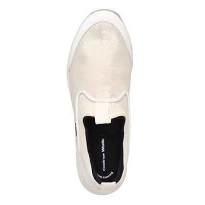 【GORE-TEX】マドラスウォーク madras Walk 「Recovery Shiatsu Insole」搭載で指圧効果により血行をよくする。スニーカー感覚で普段履きにもピッタリ！ さまざまなスタイルにも合うスリッポンスニーカー  MWL1006R WHITE-METALLIC 23.0