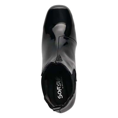 ソフトステップ SOFT STEP 雨の日も安心♪レイン対応ショートゴアブーツ BLACK-ENAMEL 23.0