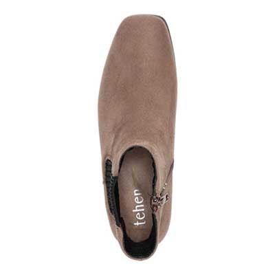 【撥水加工】テーン tehen クッションインソールで履き心地抜群、ラインストーン付きサイドゴアブーツ　TN1776 BLACK 23.0