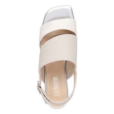 テーン tehen オシャレなヒールもポイント 甲深アシンメトリーカットサンダル　TN1794 L-GRAY/C 23.0