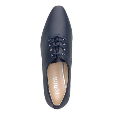 テーン tehen レースアップ ベーシックフラットパンプス　TN1801 NAVY 23.0