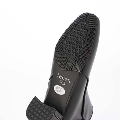 【撥水仕様】テーン tehen フェミニンなスクエアトゥのショートブーツ TN1811 BLACK 23.0