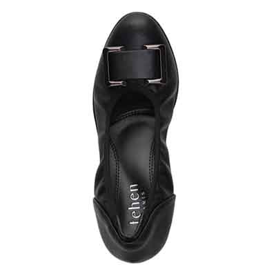 【撥水仕様】テーン tehen 5cmヒールのバックルパンプス TN4030 BLACK M(23.0cm相当)