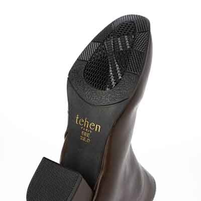 【4cm4時間防水設計】テーン tehen 現代的シルエットの5.0cmヒールショートブーツ TN4031 D-BROWN 23.0