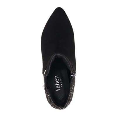 【撥水加工】テーン tehen  取り外し可能なベルト付きで2wayのデザインが楽しめる 金具付きショートブーツ　TN5012 BLACK/C 23.0