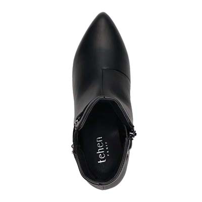 【撥水加工】テーン tehen  取り外し可能なベルト付きで2wayのデザインが楽しめる 金具付きショートブーツ　TN5012 BLACK 23.0