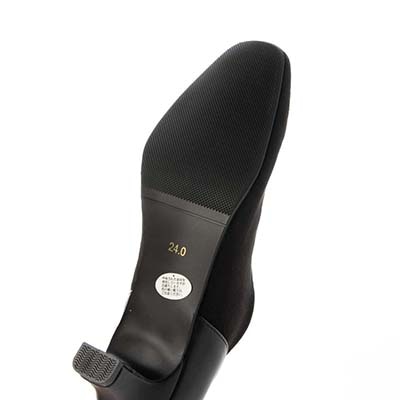 テーン tehen スクエアトゥ×5.5cmヒールで大人のきれいめスタイルに　すっきり美シルエットブーティ　TN5512 BLACK-SILKY 23.0