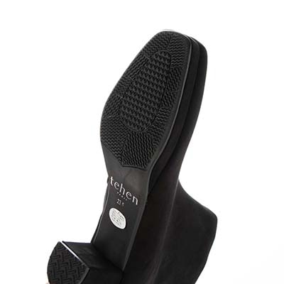 【撥水加工】テーン tehen  太ヒール×厚底で歩きやすく、きれいめにもカジュアルにも◎  ショートブーツ　TN6703 BLACK-SILKY 23.0