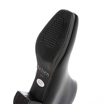 【撥水加工】テーン tehen  太ヒール×厚底で歩きやすく、きれいめにもカジュアルにも◎  ショートブーツ　TN6703 BLACK-SILKY 23.0