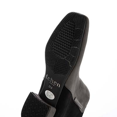 【撥水加工】テーン tehen スクエアトゥショートブーツ｜きらり金具がアクセント◎上品×歩きやすい大人のきれいめブーツ　スクエアトゥショートブーツ　TN6704 GRAY/C 23.0