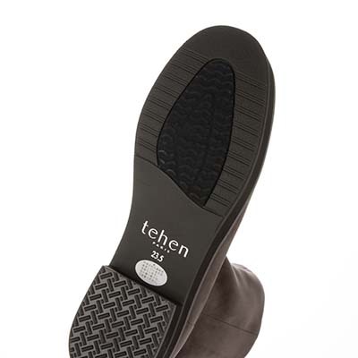 【撥水加工】テーン tehen  ビジュー付きソールで上品おしゃれ  3.5cmヒールで歩きやすい一足  カジュアルショートブーツ　TN6707 BLACK 23.0