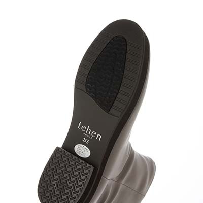 【撥水加工】テーン tehen  ビジュー付きソールで上品おしゃれ  3.5cmヒールで歩きやすい一足  カジュアルショートブーツ　TN6707 BLACK 23.0