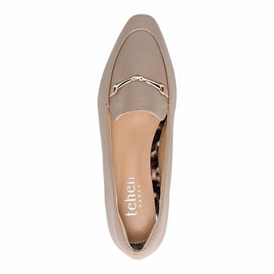 テーン tehen 履き心地やわらか  きれいめフラット・モカパンプス TN7002 D-BROWN/C 23.0