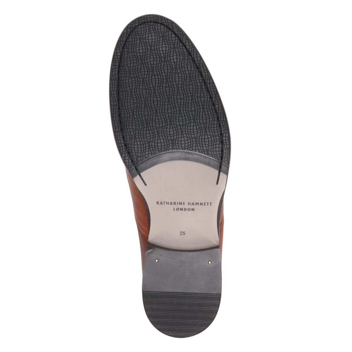 キャサリンハムネットロンドン KATHARINE HAMNETT LONDON ストレートチップサイドエラスティックスリッポンシューズ　34022 BROWN 25.0