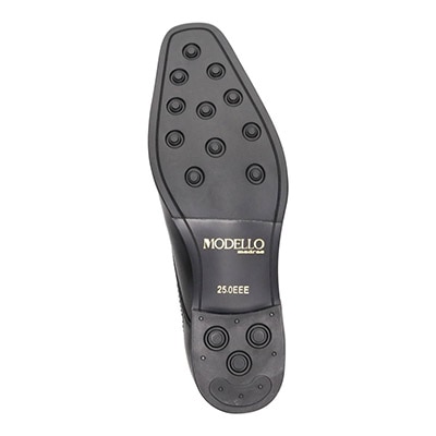 モデロ MODELLO 「Recovery Shiatsu Insole」搭載で指圧効果により血行をよくする。スワールモカビジネスシューズ  DM1510AR BLACK 25.0