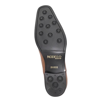モデロ MODELLO 「Recovery Shiatsu Insole」搭載で指圧効果により血行をよくする。本革 ストレートチップビジネスシューズ  DM1511AR L-BROWN 25.0