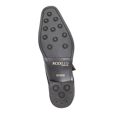 モデロ MODELLO 「Recovery Shiatsu Insole」搭載で指圧効果により血行をよくする。本革 モンクストラップビジネスシューズ  DM1512AR BLACK 25.0