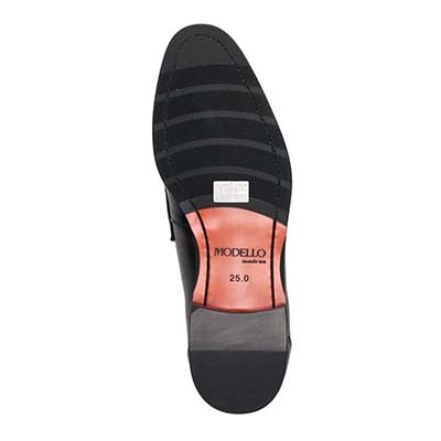 世界初のカバロス加工シリーズ　モデロ MODELLO スリッポンシューズ　DM3344 BLACK 25.0