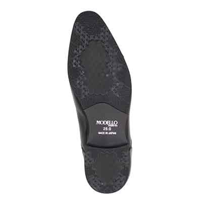 【GORE-TEX】モデロ MODELLO 「リカバリーインソール」搭載で指圧効果により血行をよくする。内羽根ストレートチップビジネスシューズ　DM5530GR BLACK 25.0