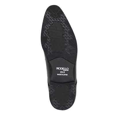 【GORE-TEX】モデロ MODELLO 「リカバリーインソール」搭載で指圧効果により血行をよくする。外羽根プレーントゥビジネスシューズ　DM5531GR BLACK 25.0