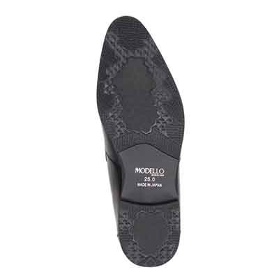 【GORE-TEX】モデロ MODELLO 「リカバリーインソール」搭載で指圧効果により血行をよくする。スリッポンビジネスシューズ　DM5532GR BLACK 25.0