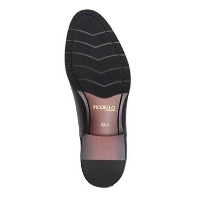 モデロ MODELLO 「Recovery Shiatsu Insole」搭載で指圧効果により血行をよくする。 ソフトな履き心地の『ふわビジ』シリーズ  内羽根ストレートチップドレスシューズ　DM7411R BLACK 25.0
