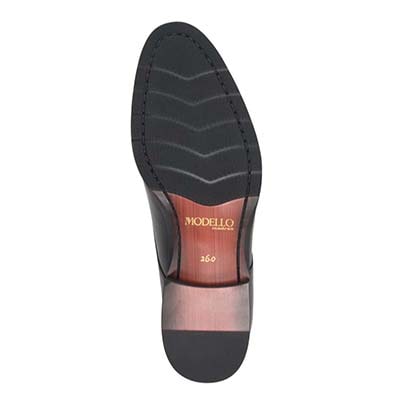 モデロ MODELLO ソフトな履き心地の『ふわビジ』シリーズ　外羽根プレーントゥドレスシューズ　DM7412 BLACK 25.0