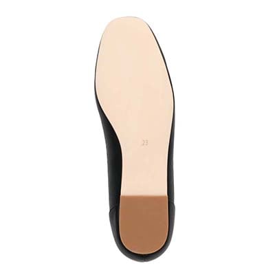 モデロ MODELLO 涼しげなカットワークのバックル付きスクエアバレエシューズ　DML3101 BLACK 23.0