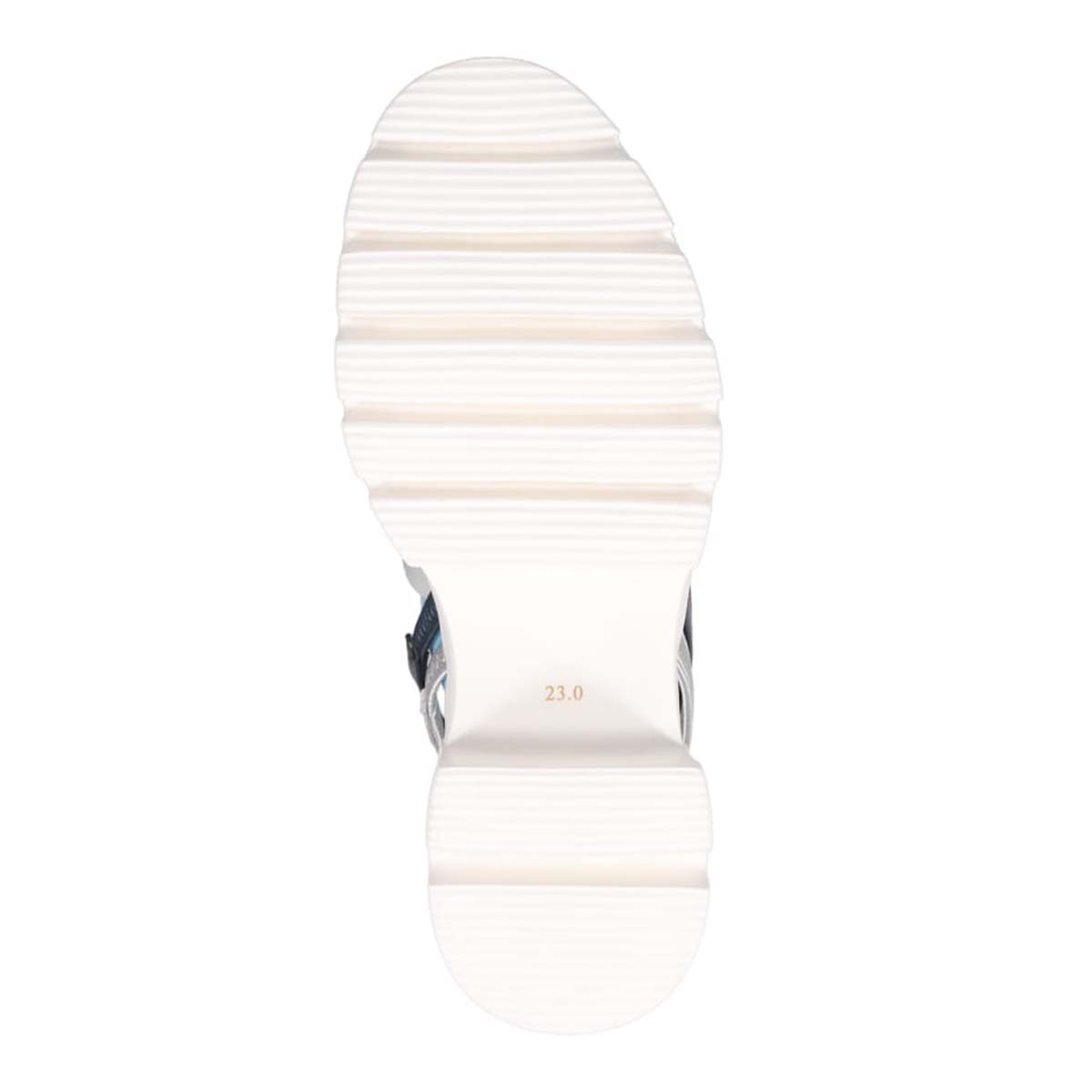 モデロ MODELLO 「リカバリーインソール」搭載で指圧効果により血行を115％促進。Recovery厚底ヒールサンダル　DML5053R SILVER/C 23.0